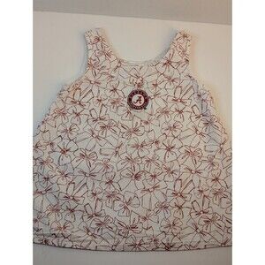 Alabama Crimson Tide Red/White Baby Bow Dress Sleeveless Size 3T